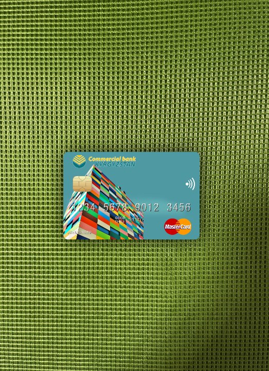 Download Kyrgyzstan Commercial Bank KYRGYZSTAN mastercard photolook  front Photoshop template